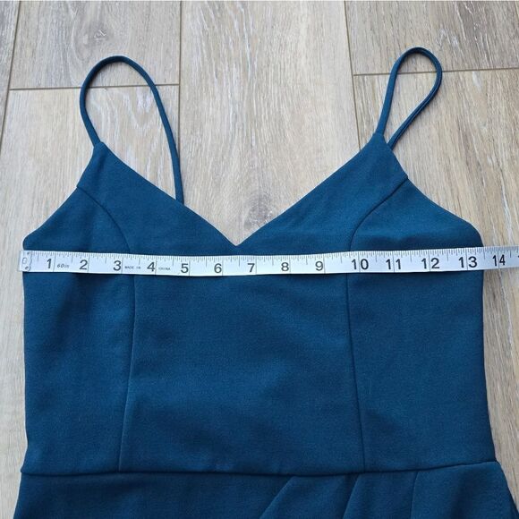 Nwt new Lulus Bodycon teal low cut,  spaghetti straps low cut mini - Picture 8 of 13